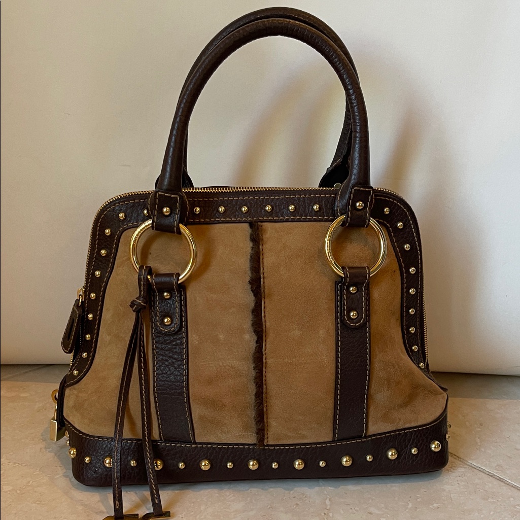 Authentic Dolce&Gabbana Brown And Tan Designer Handbag. Made In Italy.